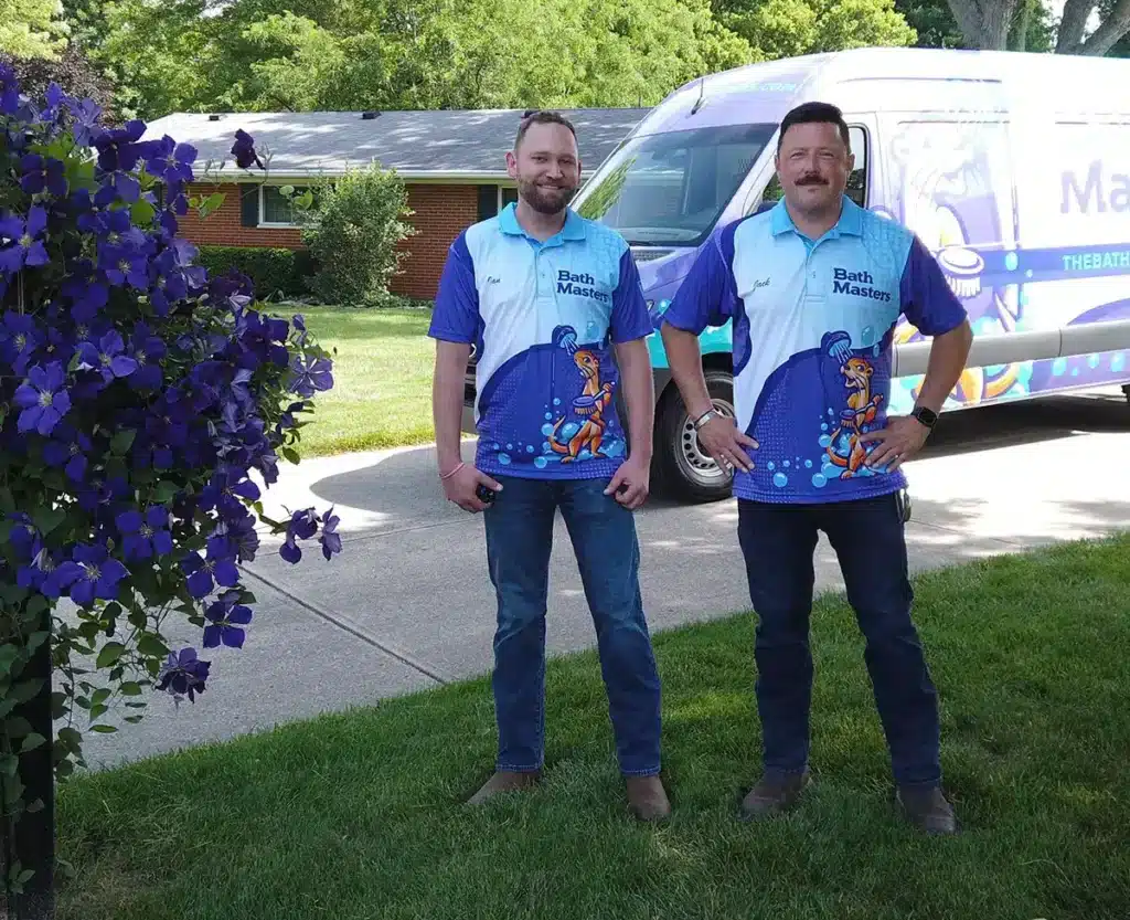 Otterly Baths techs in Front of residential home in Dayton, OH.