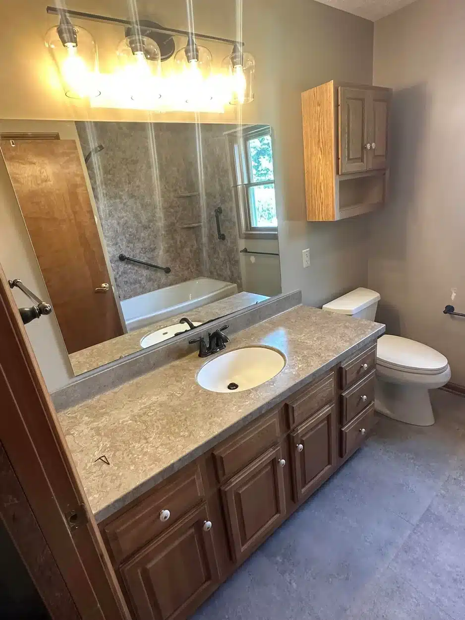 New countertops in bathroom in Dayton, OH.
