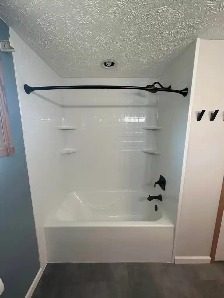 Tub remodel in residential bathroom in Dayton, OH.