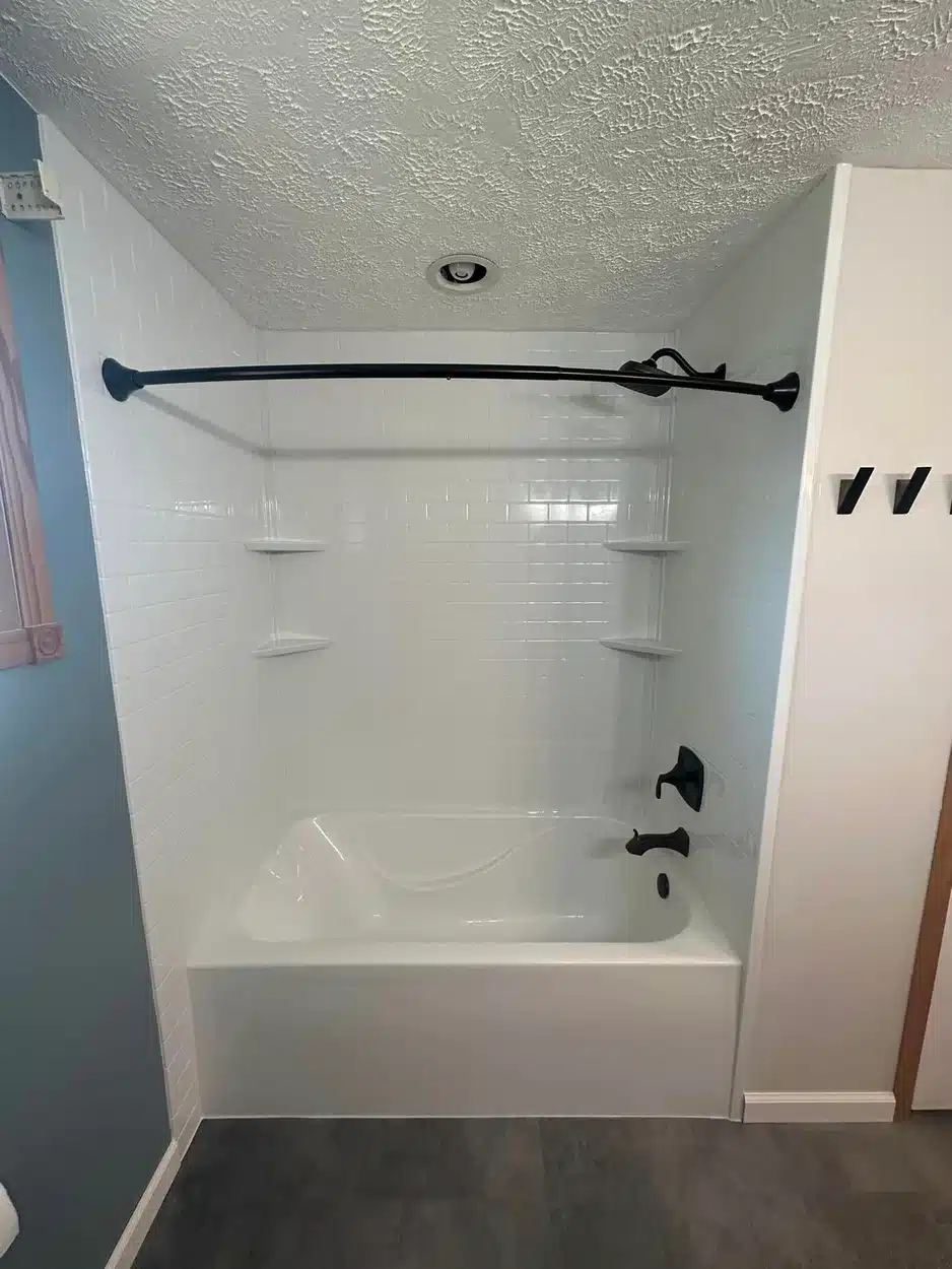 Tub remodel in residential bathroom in Dayton, OH.