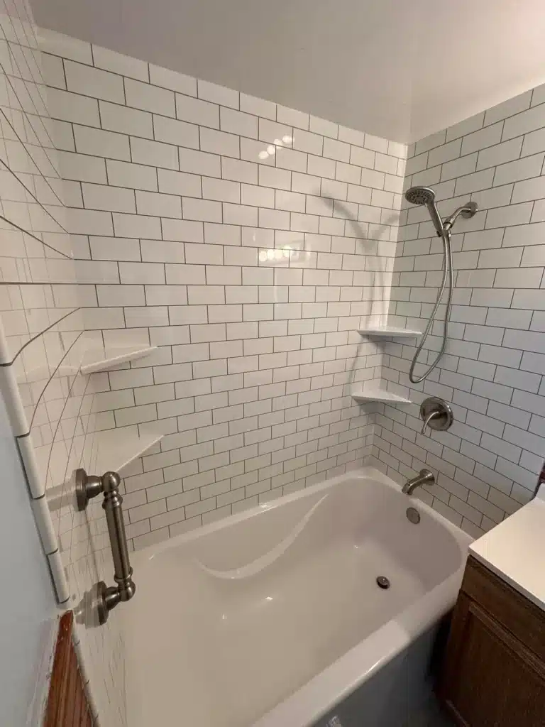 Bathtub/shower combo in residential home in Dayton, OH.
