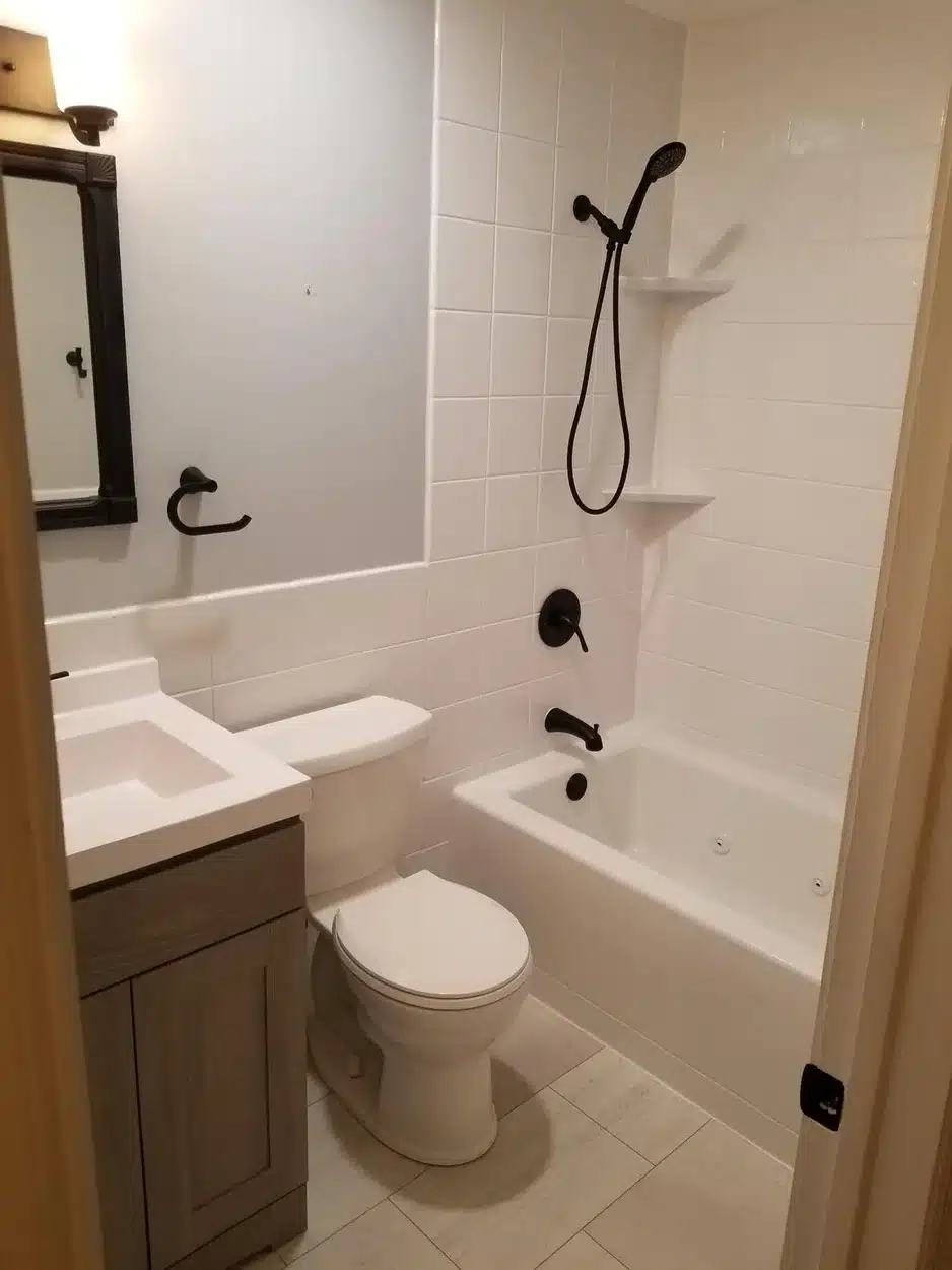 Bathtub/shower combo in residential home in Dayton, OH.