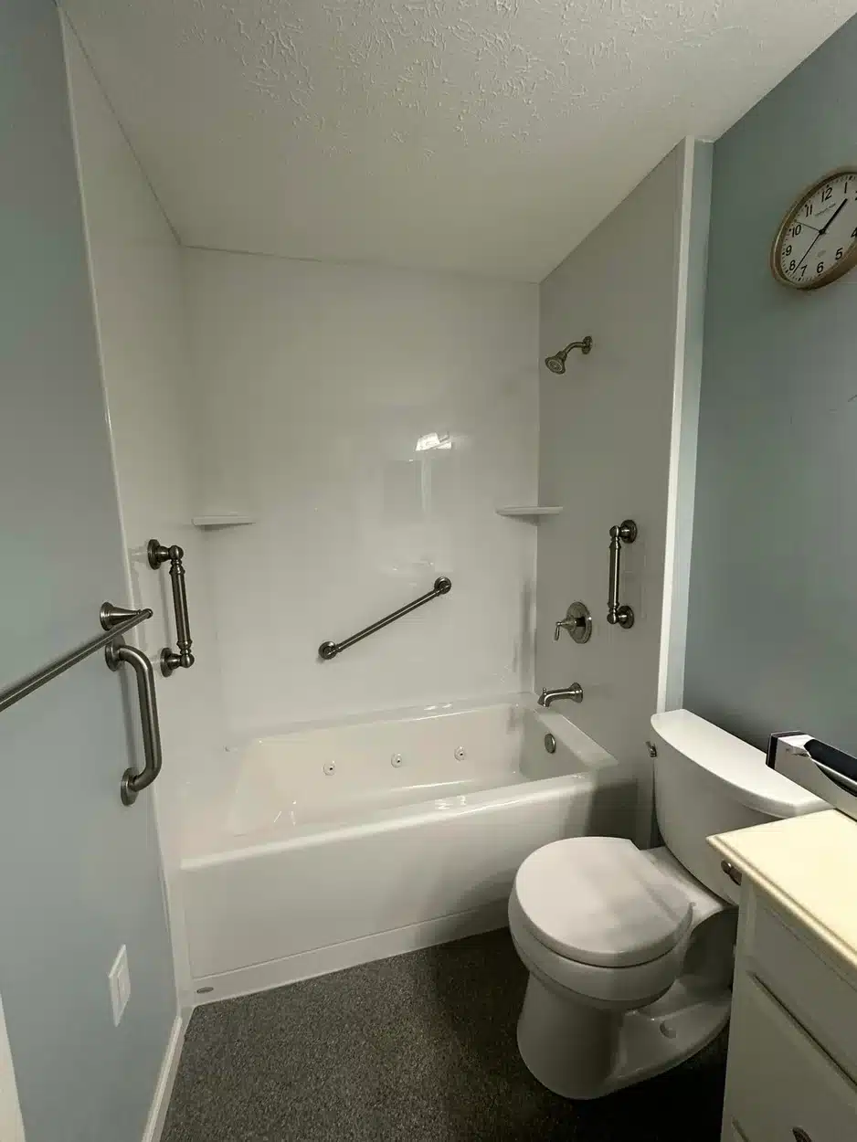 Bathtub/shower combo in residential home in Dayton, OH.