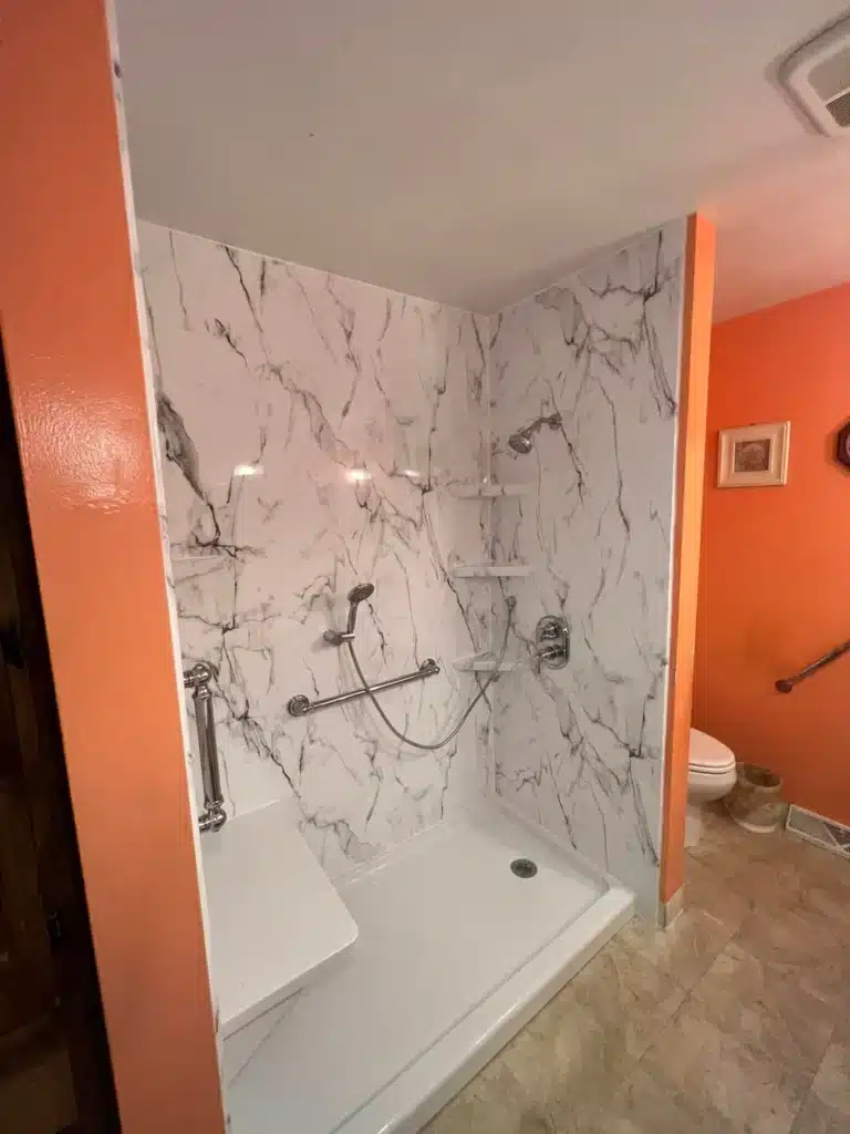 Residential walk in shower in Dayton, OH.