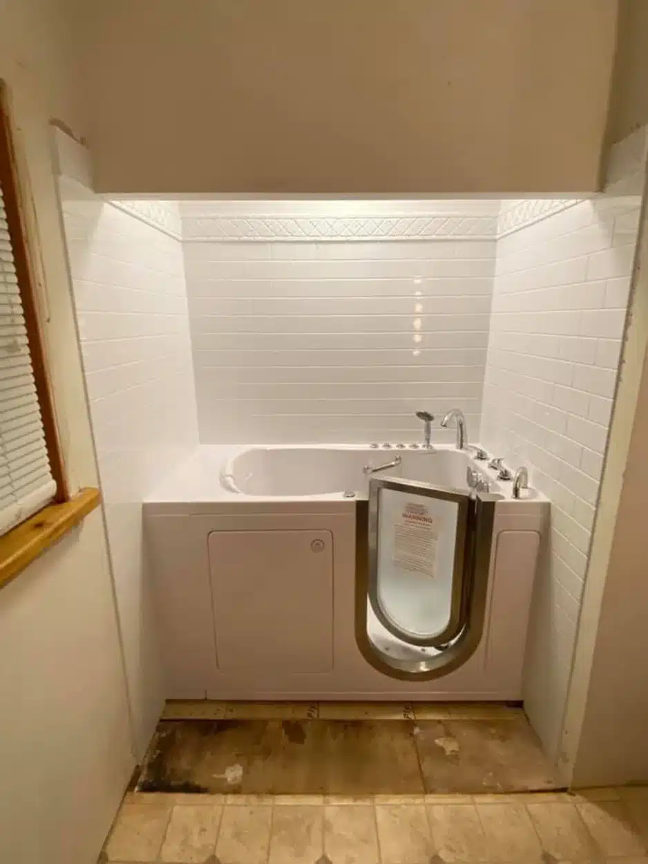 Walk in tub in residential bathroom in Dayton, OH.