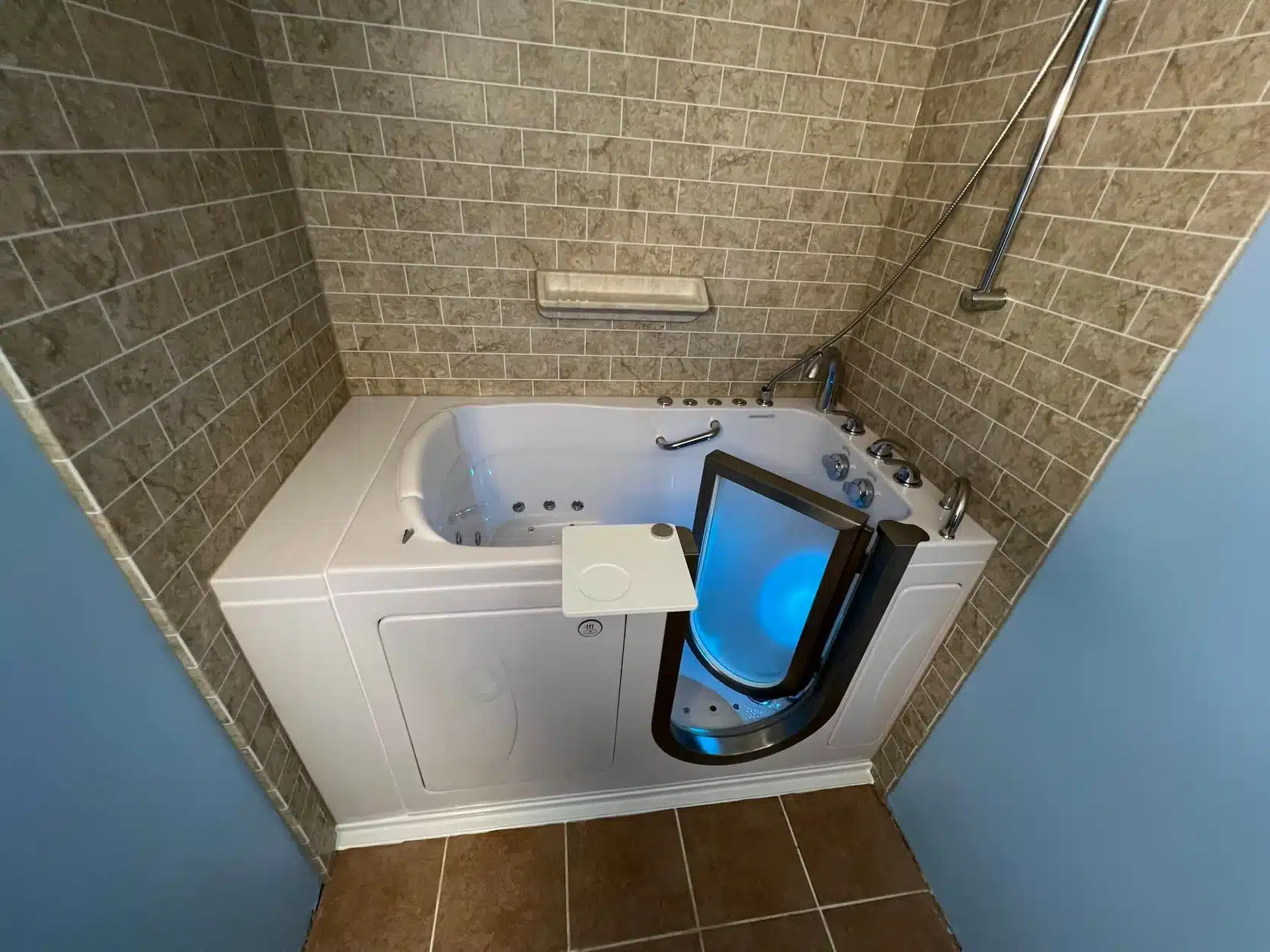 Walk in tub in residential bathroom in Dayton, OH.