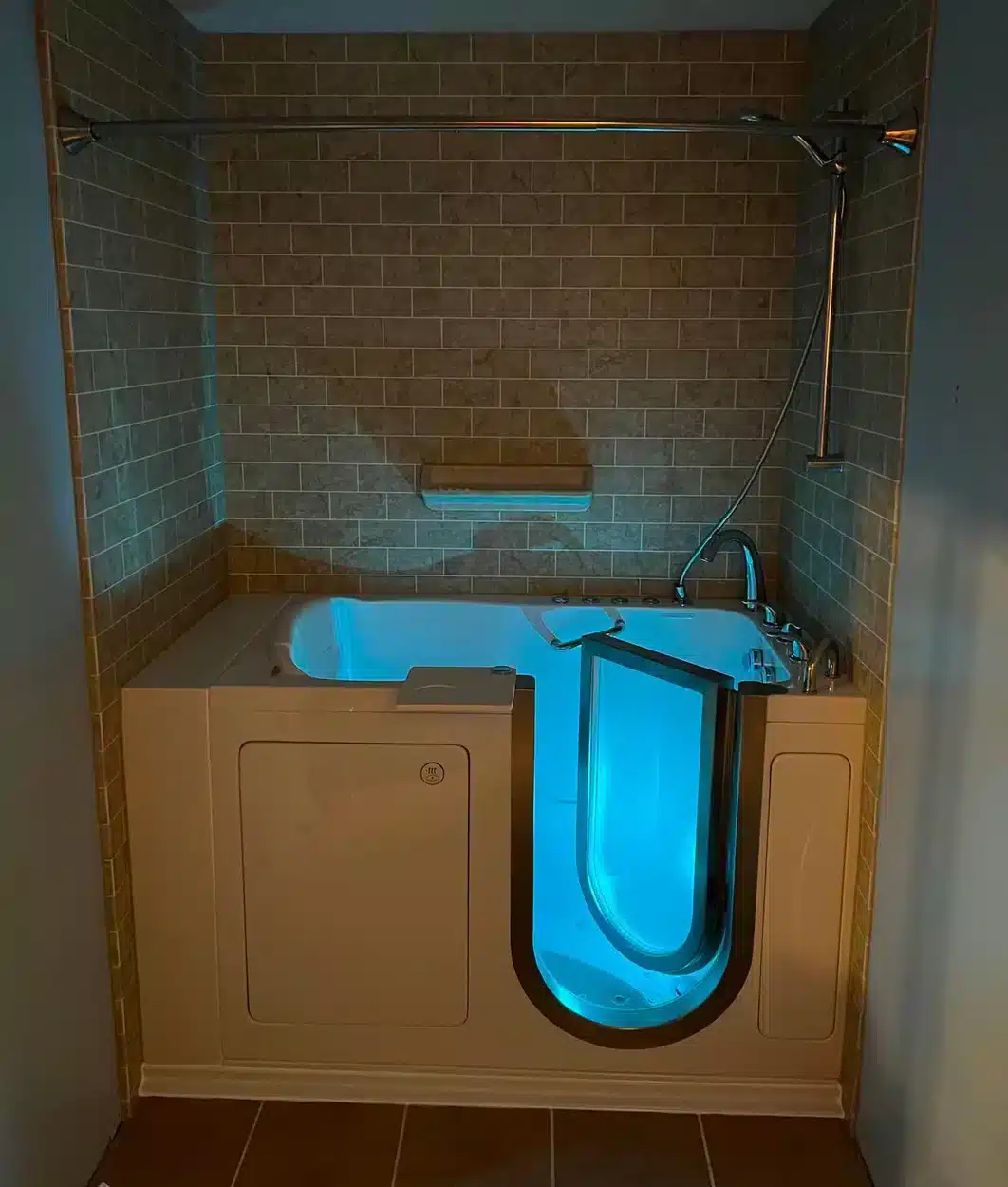 Walk in tub in residential bathroom in Dayton, OH.